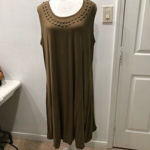 Taillissime jersey dress military green